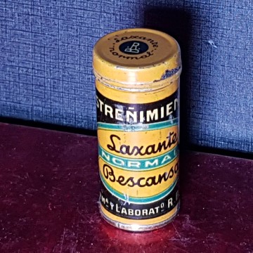 laxante bescansa caja vacía metal medicamento antiguedades mercadillo