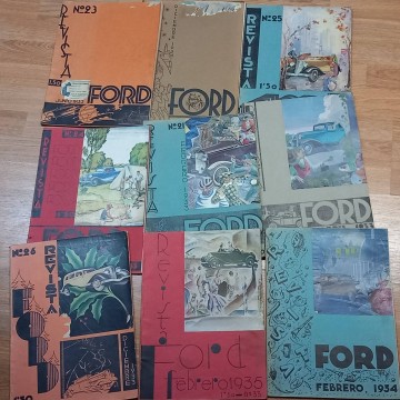 Lote 9 revistas Ford años 30.