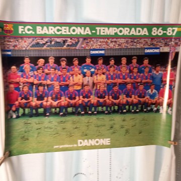 Póter plantilla F.C. Barcelona, 1986-87.