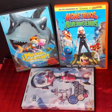 Lote 3 películas DVD de animación.