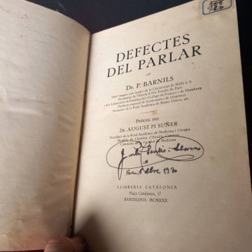 Defectes del parlar, dr. P. Barnils (firmat).