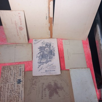 Lote 9 albúminas y fotopostales antiguas.