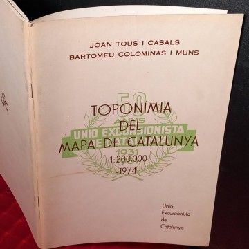 Toponimia del mapa de Catalunya, Joan Tous i Casals.