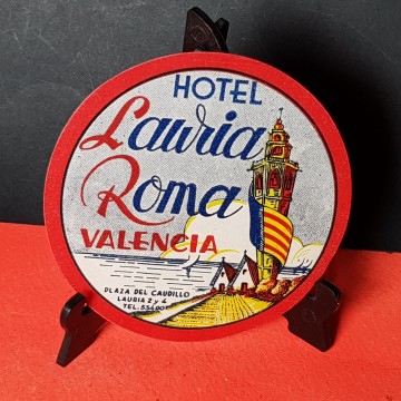 Etiqueta de viaje hotel Lauria Roma Valencia 2. 50 €
