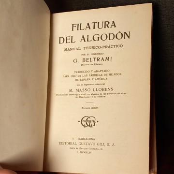 Filatura del algodón, G. Beltrami.