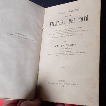 Guia practic pera la filatura del cotó, Emili Riera.