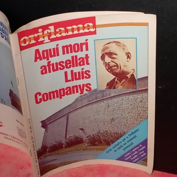 Oriflama 21. Aquí morí afusellat Lluís Companys.