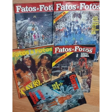 Lote 5 revistas Gente - Fatos e fotos, Carnaval de Brasil.