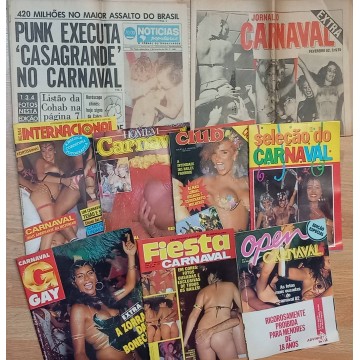 Lote 7 revistas y 2 periódicos Carnaval de Brasil.