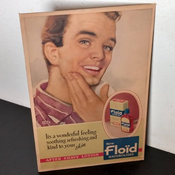 Display publicitario Floïd after shave.