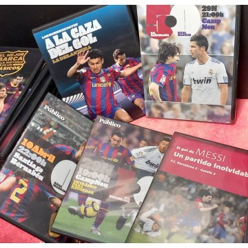 Colección de DVDs del Barça.