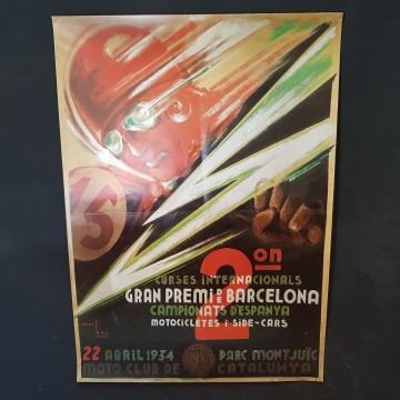 Cartel segundo Gran Premio de Barcelona de motocicletas y Sidecars