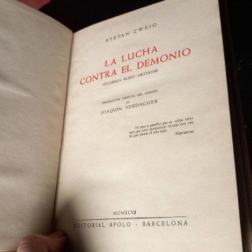 La lucha contra el demonio, Stefan Zweig.