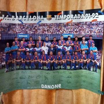 Póter plantilla F.C. Barcelona 91-92.