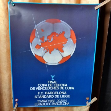 Póster Final copa de Europa de vencedores de copa (recopa) F.C. Barcelona vs Standard de Liège.