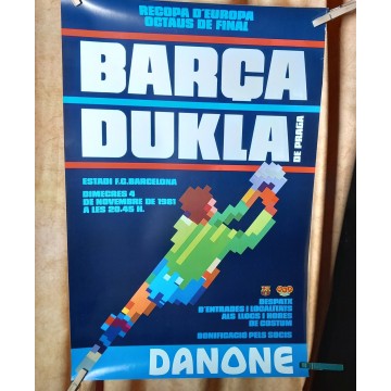 Póster F.C.Barcelona vs Dukla de Praga.