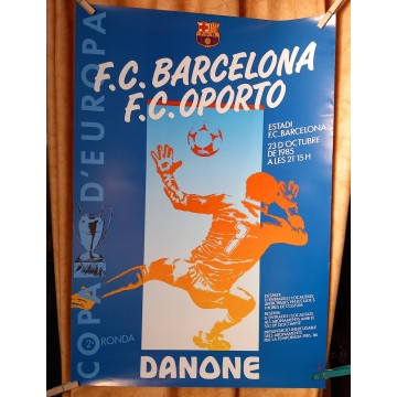 Cartel F.C. Barcelona vs Oporto, Copa de Europa 1985.