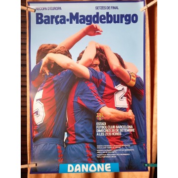cartel Barça - Magdeburgo, recopa de Europa 1983- 84.