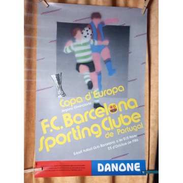 Cartel Barcelona Sporting clube, copa de Europa 1986.