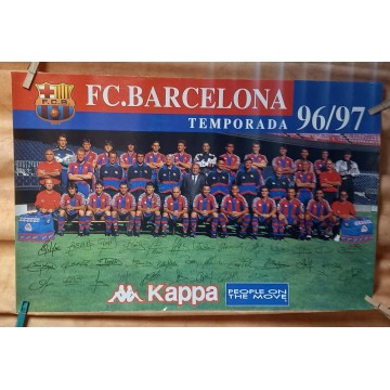 Póster plantilla F.C. Barcelona 1996-97.