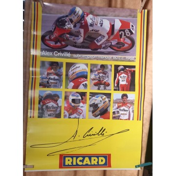 Póster Alex Crivillé subcampeón mundial 80 c.c. 1988.