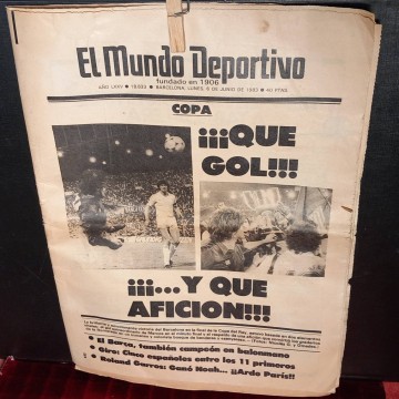 El Barça de Maradona campeón de Copa, El mundo Deportivo 18633, 6 junio 1983.