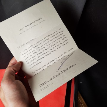 Carta con rúbrica de José Luis Surroca pratdesaba, director Radio Juventud Barcelona