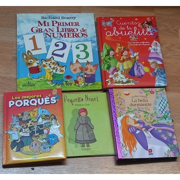 Lote cinco libros infantiles.