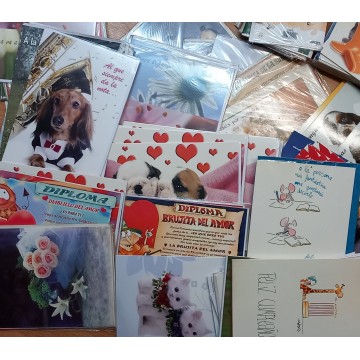 GRAN LOTE TARJETAS DE FELICITACIÓN boda cumpleaños barcelona comprar