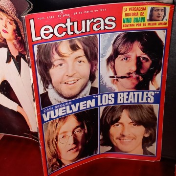 LECTURAS 1145, VUELVEN LOS BEATLES revista 29 marzo 1974 barcelona