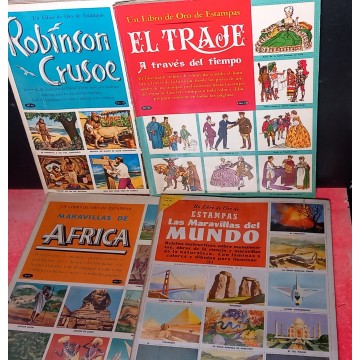 LOTE 4 ÁLBUMES COMPLETOS COLECCIÓN "UN LIBRO DE ORO DE ESTAMPAS"