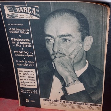 DIARIO BARÇA 288, 9 JUNIO 1961 ENRIQUE LLAUDET NUEVO PRESIDENTE DEL F.C.BARCELONA