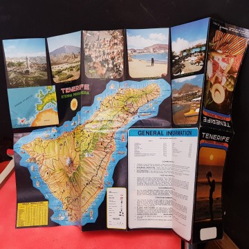 Folleto turístico Tenerife años 70 con mapa