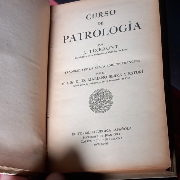 CURSO DE PATROLOGÍA, J. TIXERONT.