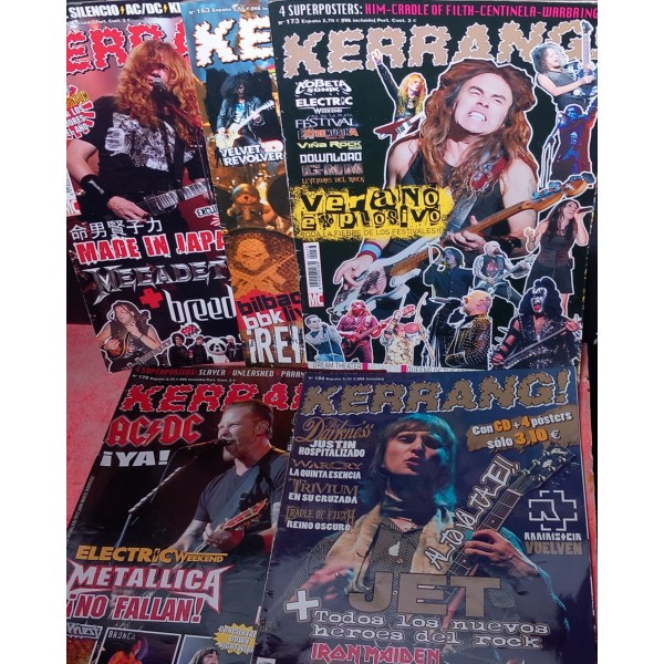 LOTE 5 REVISTAS KERRANG! (HEAVY METAL) LOTE 5 REVISTAS KERRANG! (HEAVY METAL)