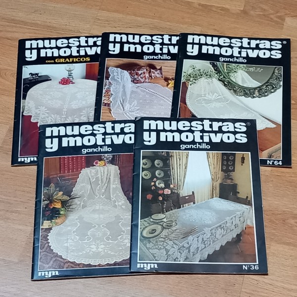 LOTE 5 MUESTRAS Y MOTIVOS DE GANCHILLO. LOTE 5 MUESTRAS Y MOTIVOS DE GANCHILLO.