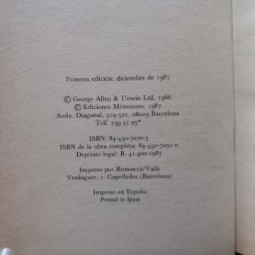 EL SEÑOR DE LOS ANILLOS APÉNDICES, J.R.R. TOLKIEN. (PRIMERA EDICIÓN)