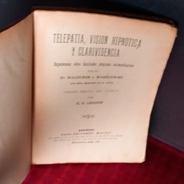 TELEPATÍA, VISIÓN HIPNÓTICA Y CLARIVIDENCIA, WALDEMAR v. WASIELEWSKI.