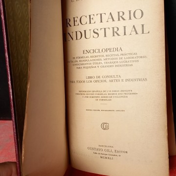 RECETARIO INDUSTRIAL, G.D. HISCOX