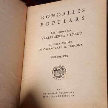RONDALLES POPULARS, FRANCESCA BISBAL, MERCÈ LLIMONA.