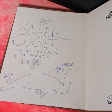 HOMBRE SOLO, ANTONIO MINGOTE (CON DIBUJO Y DEDICTORIA A XAVIER CUGAT).