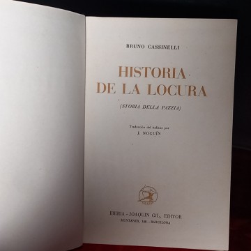 HISTORIA DE LA LOCURA, BRUNO CASSINELLI.