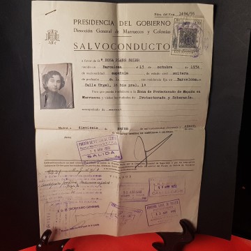 Salvoconducto Dirección General de Marruecos y colonias