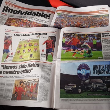 Periodico marca Espanya i nadie Mas campeona tercera Eurocopa 2012