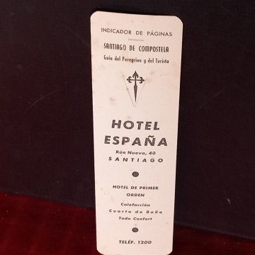 MARCAPÁGINAS HOTEL ESPAÑA, SANTIAGO DE COMPOSTELA, GUÍA DEL PEREGRINO.