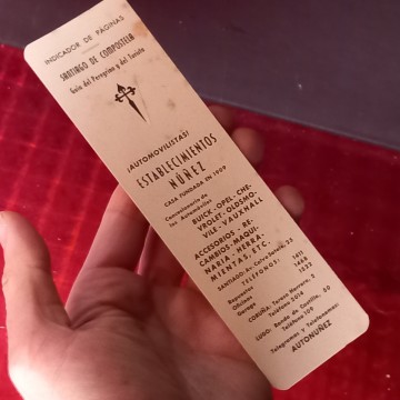 MARCAPÁGINAS HOTEL ESPAÑA, SANTIAGO DE COMPOSTELA, GUÍA DEL PEREGRINO.