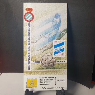 Folleto centenario del RCD Espanyol sello conmemorativo