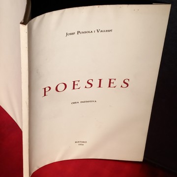 POESIES, OBRA DEFINITIVA, JOSEP PUNSOLA I VALLESPÍ.