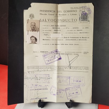 Documento salvoconducto Presidencia del Gobierno Marruecos y colonias