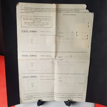 Documento salvoconducto Presidencia del Gobierno Marruecos y colonias
